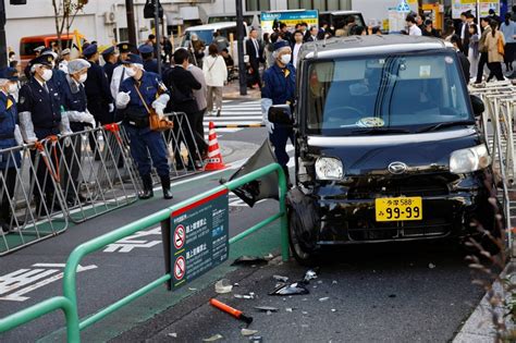 A vehicle crashed into a barricade near the Israeli Embassy in Tokyo, and reports say police arrested the driver